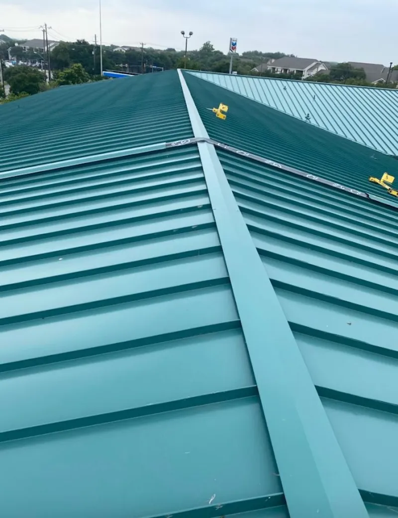Green commercial metal roof ridge and valley for Metal Roof Repair in Bullskin